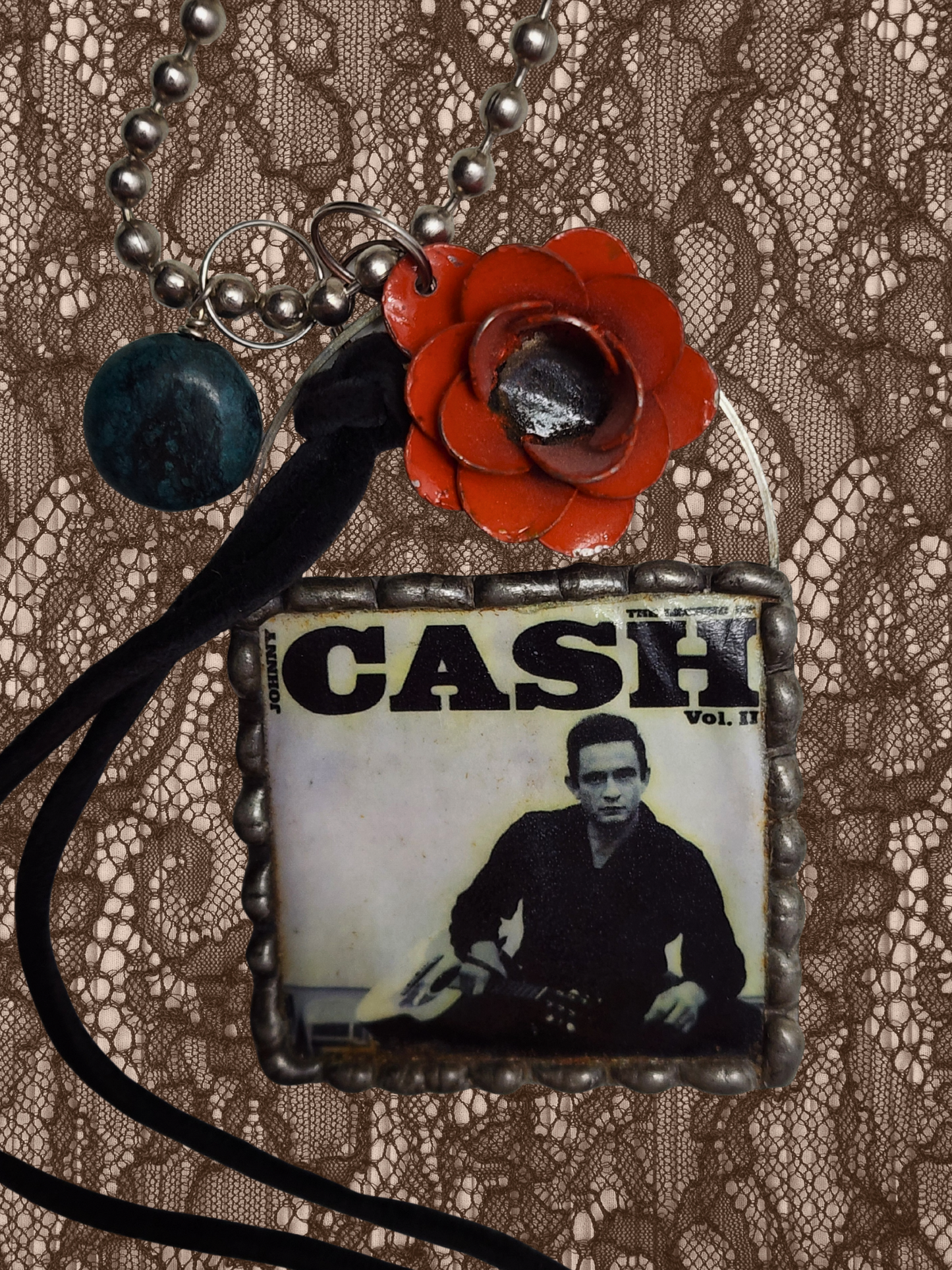 Johnny Cash Tribute Pendant Necklace