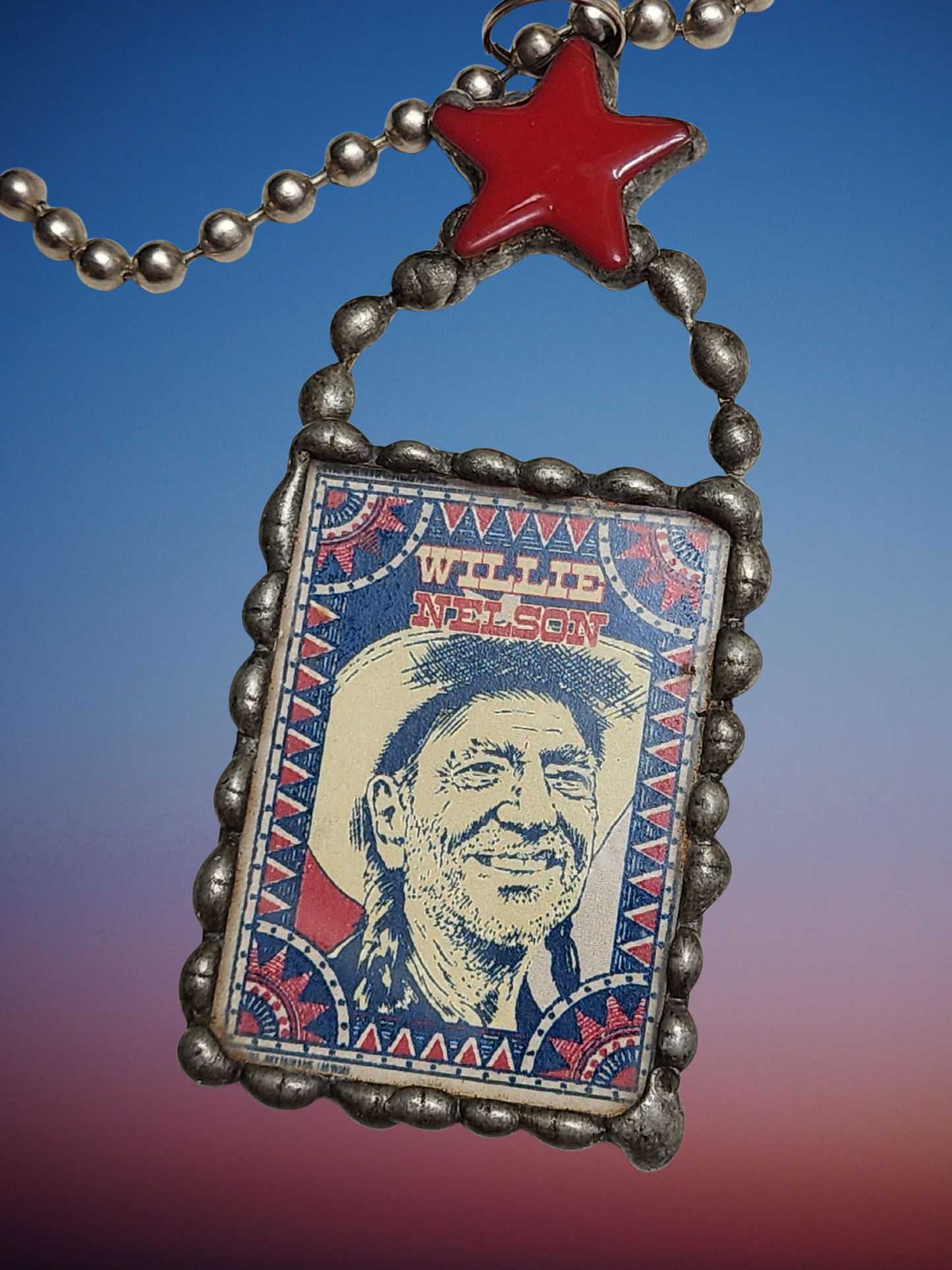 Willie Nelson Pendant Necklace – Red Star Edition